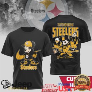 Pittsburgh ST Shirtlers Disney Characters Custom Name Black T Shirt