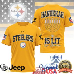 Pittsburgh ST Shirtlers Hanukkah Is Lit Menorah T Shirt Pittsburgh ST Shirtlers Hanukkah Is Lit Menorah T Shirt