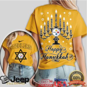 Pittsburgh ST Shirtlers Happy Hanukkah Menorah Star of David T Shirt Pittsburgh ST Shirtlers Happy Hanukkah Menorah Star of David T Shirt