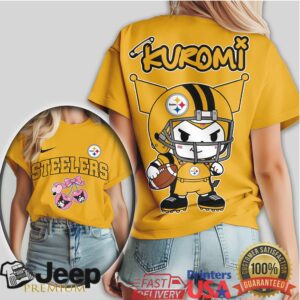 Pittsburgh ST Shirtlers Kuromi Football Character T Shirt Kawaii NFL Fan Gear Pittsburgh ST Shirtlers Kuromi Football Character T Shirt Kawaii NFL Fan Gear