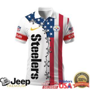 Pittsburgh ST Shirtlers NFL Patriotic USA Flag Stitched Polo