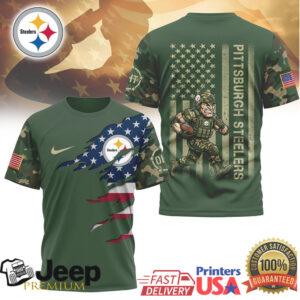 Pittsburgh ST Shirtlers Veteran Salute Camo T Shirt ST Shirtl City Soldier Design