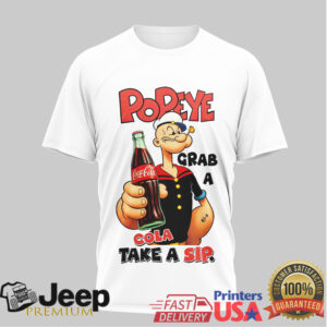 Popeye the Sailor Man Built Strong Coca Cola Retro T Shirt Popeye the Sailor Man Built Strong Coca Cola Retro T Shirt