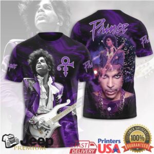 Prince Purple Rain Tribute Vintage Graphic All Over Print Music T Shirt