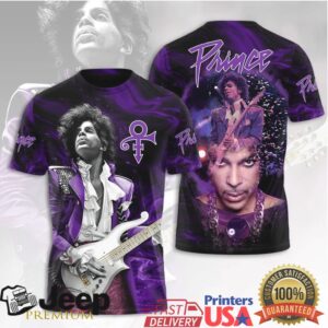 Prince Purple Rain Tribute Vintage Graphic All Over Print Music T Shirt