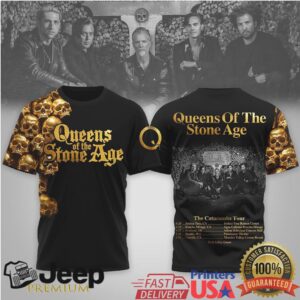 Queens Of The Stone Age The Catacombs Tour 2026 Skull Graphic Shirt Queens Of The Stone Age The Catacombs Tour 2026 Skull Graphic Shirt