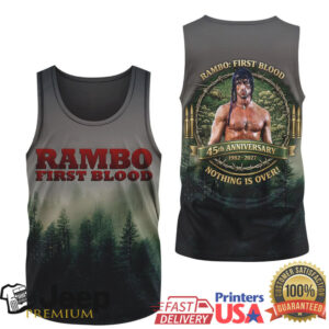 Rambo First Blood 45th Anniversary Nothing Is Over Forest Camo Graphic T Shirt & Apparel