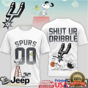 San Antonio Spurs Snoopy Shut Up and Dribble Custom Numbered T Shirt San Antonio Spurs Snoopy Shut Up and Dribble Custom Numbered T Shirt