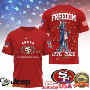 San Francisco 49ers 250 Years of Freedom 1776 2026 Statue of Liberty T Shirt San Francisco 49ers 250 Years of Freedom 1776 2026 Statue of Liberty T Shirt