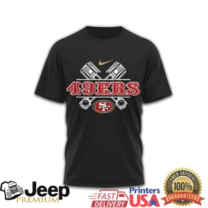 San Francisco 49ers Biker T Shirt Live To Ride Motorcycle Flag Design