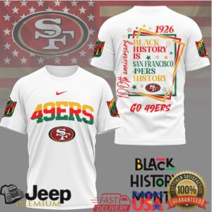 San Francisco 49ers Black History Month 100th Anniversary T Shirt San Francisco 49ers Black History Month 100th Anniversary T Shirt
