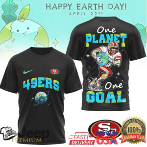 San Francisco 49ers Earth Day T Shirt One Planet One Goal Football T shirt San Francisco 49ers Earth Day T Shirt One Planet One Goal Football T shirt