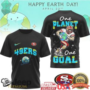 San Francisco 49ers Earth Day T Shirt One Planet One Goal Football T shirt
