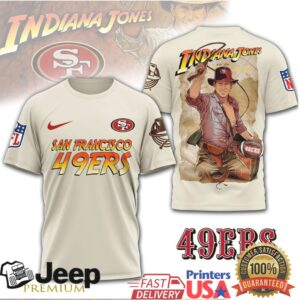 San Francisco 49ers Indiana Jones Style Retro Football T Shirt San Francisco 49ers Indiana Jones Style Retro Football T Shirt