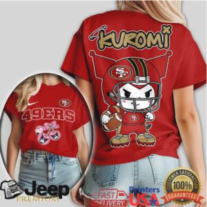 San Francisco 49ers Kuromi Football Character T Shirt Cute NFL Fan Apparel San Francisco 49ers Kuromi Football Character T Shirt Cute NFL Fan Apparel