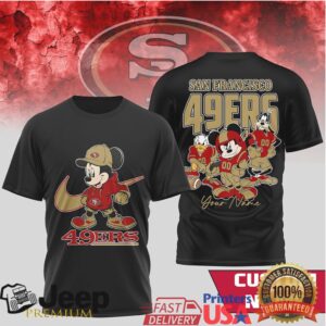 San Francisco 49ers Mickey Mouse Personalized Name Fan Apparel San Francisco 49ers Mickey Mouse Personalized Name Fan Apparel