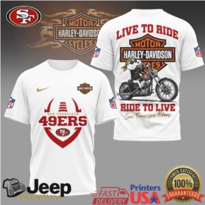 San Francisco 49ers x Harley Davidson Live To Ride Graphic T Shirt
