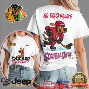 Scooby Doo Chicago Blackhawks “Go Blackhawks” NHL Graphic T Shirt