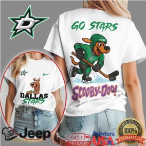 Scooby Doo Dallas Stars “Go Stars” Hockey Mascot Graphic T Shirt