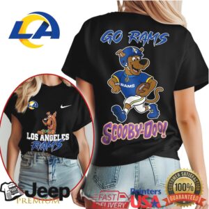 Scooby Doo Los Angeles Rams Go Rams Graphic Sports T Shirt Scooby Doo Los Angeles Rams Go Rams Graphic Sports T Shirt