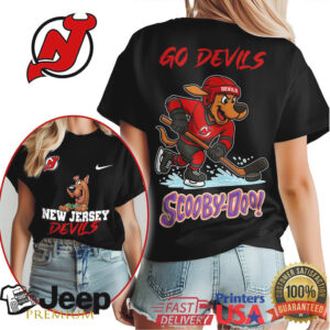 Scooby Doo New Jersey Devils Hockey Graphic T Shirt Go Devils Fan Shirt