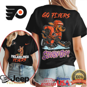 Scooby Doo Philadelphia Flyers “Go Flyers” Hockey Mascot T Shirt