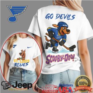Scooby Doo St. Louis Blues Hockey Player T Shirt Go Blues Cartoon Shirt
