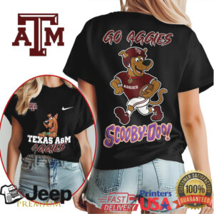 Scooby Doo Texas A&M Aggies “Go Aggies” Football Graphic T Shirt