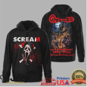 Scream VI 30th Anniversary 1996 2026 Ghostface Horror Movie T Shirt