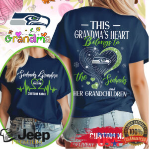 Seattle Seahawks Grandma Heart T Shirt Personalized Gift for Grandmother Seattle Seahawks Grandma Heart T Shirt Personalized Gift for Grandmother