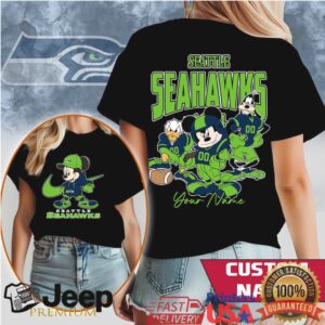 Seattle Seahawks Mickey & Friends Disney Custom Name NFL Shirt
