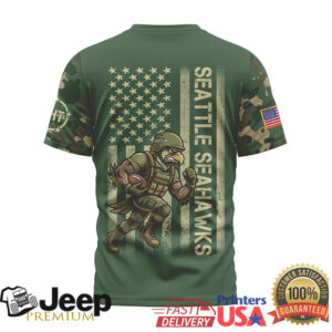 Seattle Seahawks Military Appreciation T Shirt Patriotic Seahawks Soldier Graphic