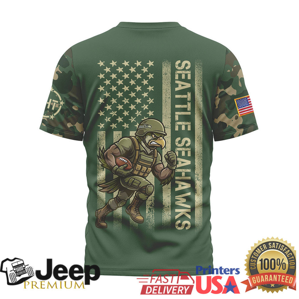 Seattle Seahawks Military Appreciation T Shirt Patriotic Seahawks Soldier Graphic Seattle Seahawks Military Appreciation T Shirt Patriotic Seahawks Soldier Graphic
