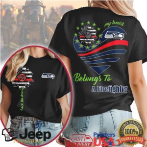 Seattle Seahawks My Heart Belongs To A Firefighter Thin Red Line T Shirt Seattle Seahawks My Heart Belongs To A Firefighter Thin Red Line T Shirt