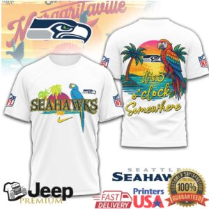 Seattle Seahawks NFL Beach Life It's 5 O'Clock Somewhere Parrot Shirt