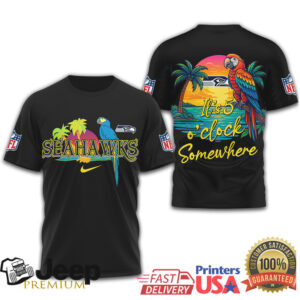 Seattle Seahawks NFL Beach Life It's 5 O'Clock Somewhere Parrot Shirt