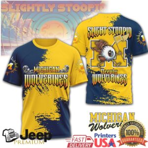 Slightly Stoopid x Michigan Wolverines Deeply Rooted NavyYellow T Shirt Slightly Stoopid x Michigan Wolverines Deeply Rooted NavyYellow T Shirt