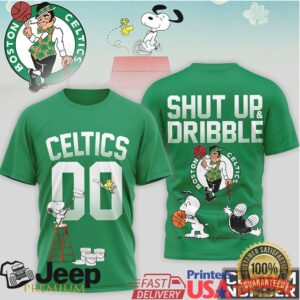 Snoopy Boston Celtics Shut Up and Dribble Custom Number T Shirt Snoopy Boston Celtics Shut Up and Dribble Custom Number T Shirt