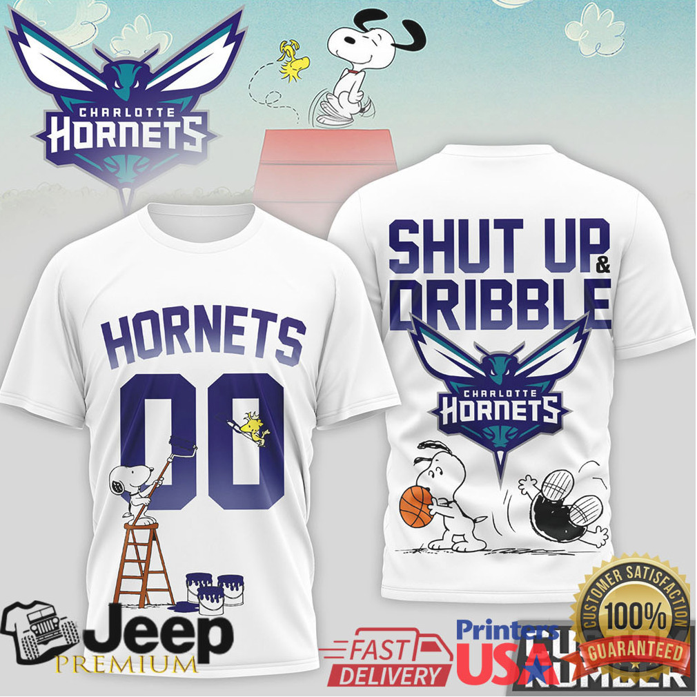 Snoopy Charlotte Hornets Shut Up and Dribble Custom Number T Shirt Snoopy Charlotte Hornets Shut Up and Dribble Custom Number T Shirt