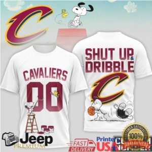 Snoopy Cleveland Cavaliers Shut Up and Dribble Custom Number T Shirt