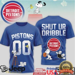 Snoopy Detroit Pistons Shut Up and Dribble Custom Number T Shirt Snoopy Detroit Pistons Shut Up and Dribble Custom Number T Shirt