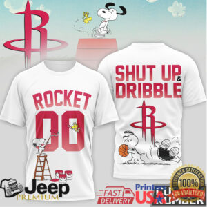 Snoopy Houston Rockets Shut Up and Dribble Custom Number T Shirt