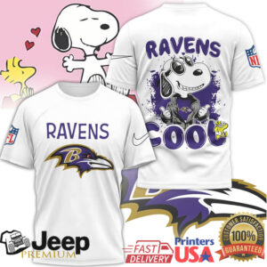 Snoopy Joe Cool Baltimore Ravens NFL T Shirt Custom Fan Gear