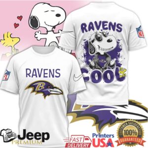 Snoopy Joe Cool Baltimore Ravens NFL T Shirt Custom Fan Gear