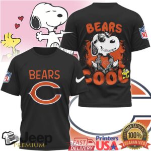 Snoopy Joe Cool Chicago Bears NFL Graphic T Shirt Snoopy Joe Cool Chicago Bears NFL Graphic T Shirt