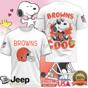 Snoopy Joe Cool Cleveland Browns NFL Graphic T Shirt