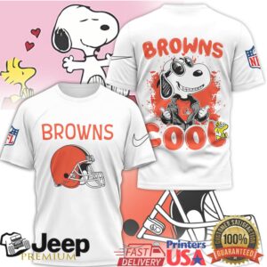 Snoopy Joe Cool Cleveland Browns NFL Graphic T Shirt