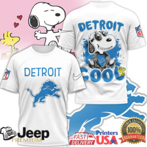 Snoopy Joe Cool Detroit Lions NFL Graphic T Shirt