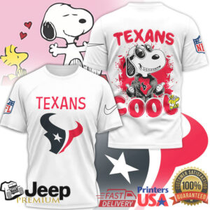 Snoopy Joe Cool Houston Texans NFL T Shirt Custom Fan Gear