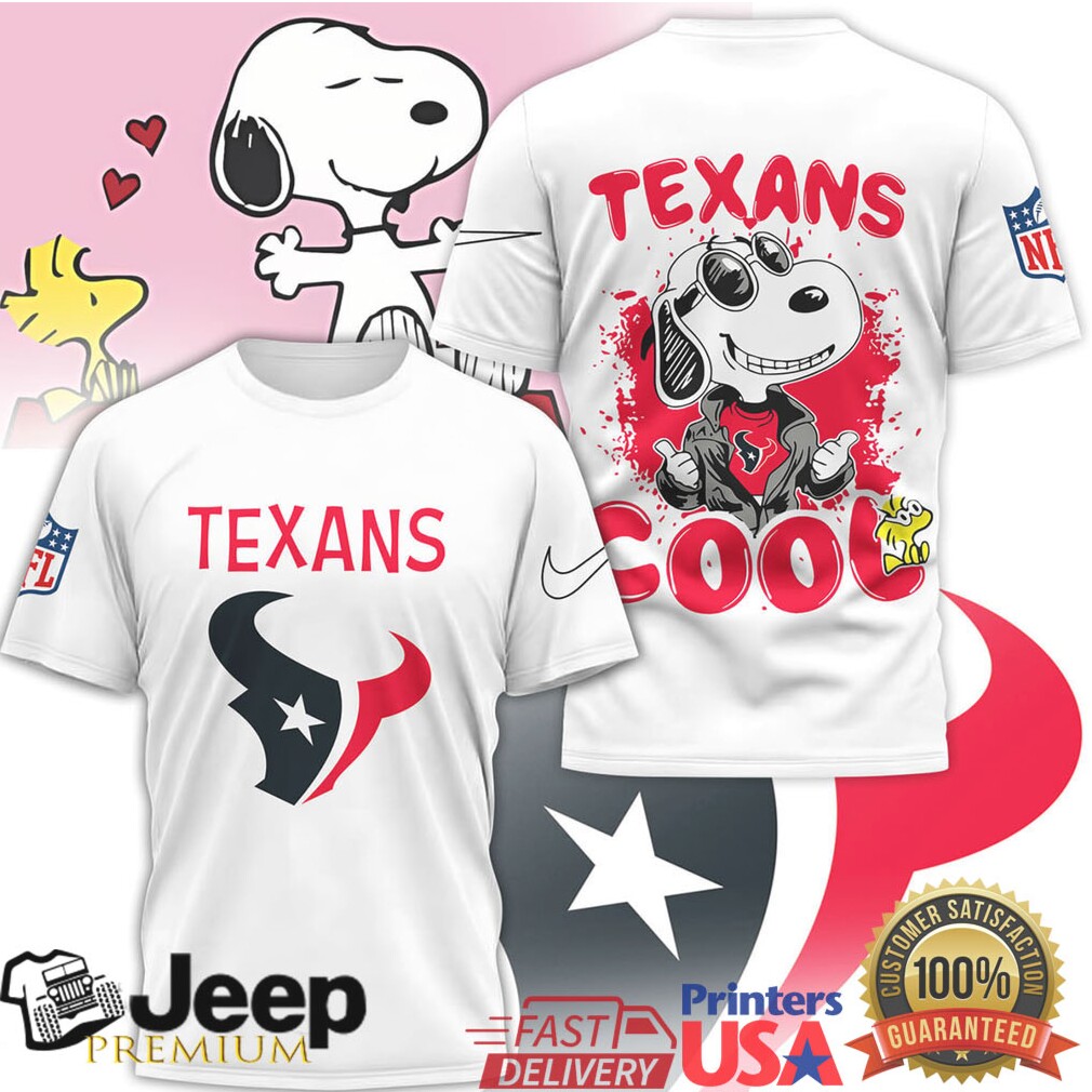 Snoopy Joe Cool Houston Texans NFL T Shirt Custom Fan Gear Snoopy Joe Cool Houston Texans NFL T Shirt Custom Fan Gear